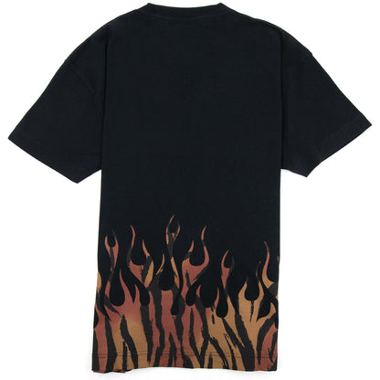Palm Angels Tiger Flames T Shirt Black/orange