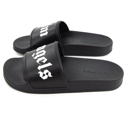 Palm Angels Logo Pool Sliders Black/white