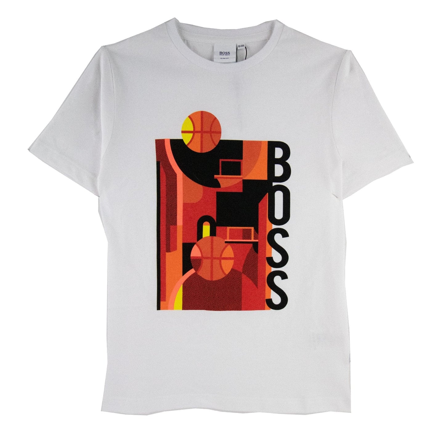 Hugo Boss Kids Basket Ball Logo Print T-shirt White
