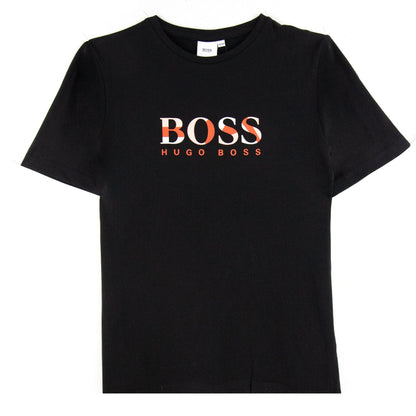 Hugo Boss Kids Multi Chest Logo T Shirt Black