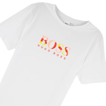 Hugo Boss Kids Multi Chest Logo T Shirt White