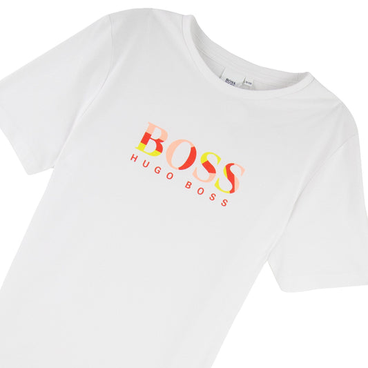 Hugo Boss Kids Multi Chest Logo T Shirt White