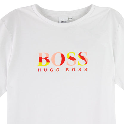 Hugo Boss Kids Multi Chest Logo T Shirt White