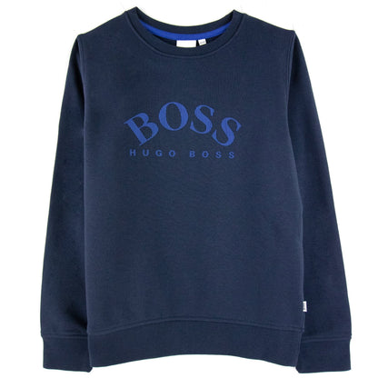Hugo Boss Kids Logo Crew Neck Sweatshirt Navy