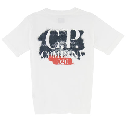 C.P. Company Undersixteen Spray Logo T Shirt White 103