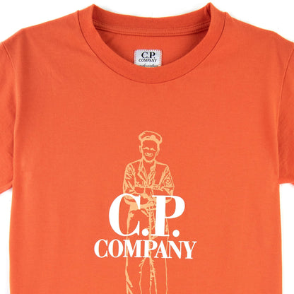 C.P. Company Undersixteen Worker Logo T-shirt Spicy Orange 499