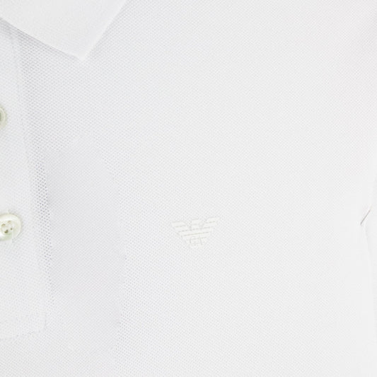 Emporio Armani Logo Long Sleeve Polo Shirt White 0100