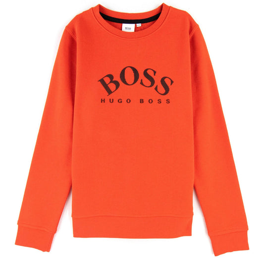 Hugo Boss Kids Logo Crew Neck Sweatshirt Spicy Orange 499