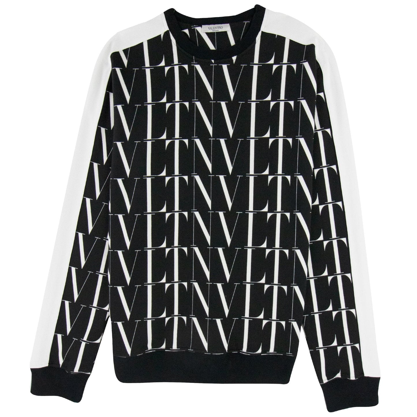 Valentino Logo Pattern Contrast Tape Stretch Sweatshirt Black/white