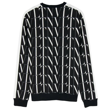 Valentino Logo Pattern Contrast Tape Stretch Sweatshirt Black/white