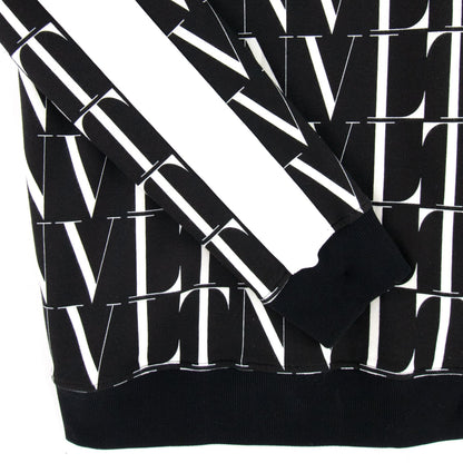 Valentino Logo Pattern Contrast Tape Stretch Sweatshirt Black/white