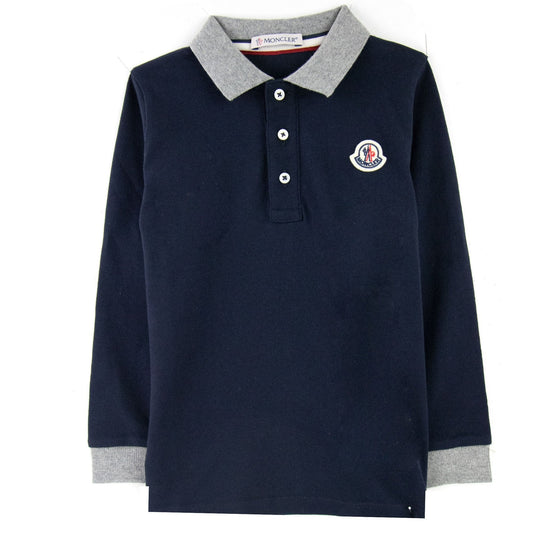 Moncler Junior Maglia Manica L/s Polo Navy 778