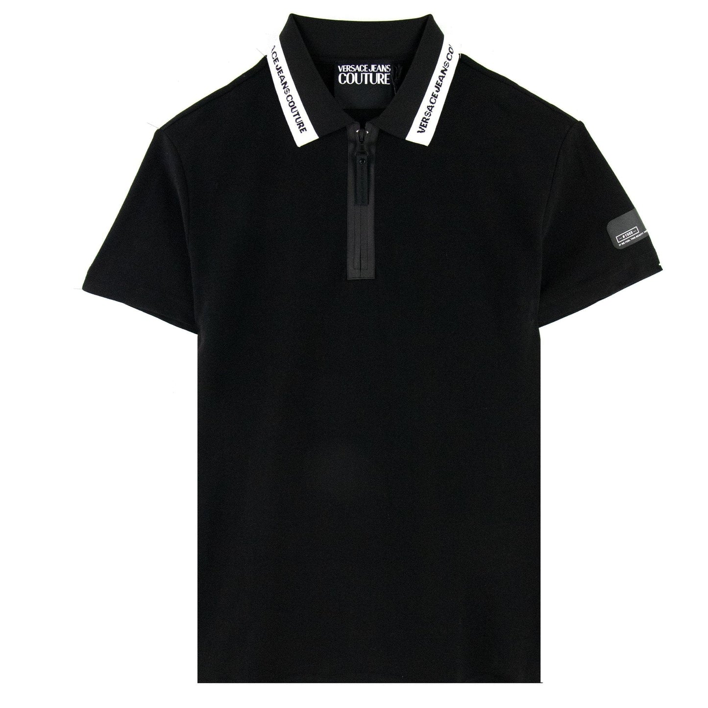 Versace Jeans Couture Zip Polo Collar Logo Black