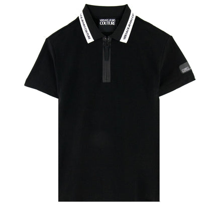 Versace Jeans Couture Zip Polo Collar Logo Black