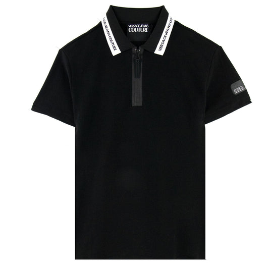 Versace Jeans Couture Zip Polo Collar Logo Black
