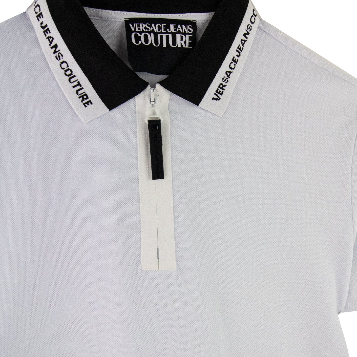 Versace Jeans Couture Zip Polo Collar Logo White