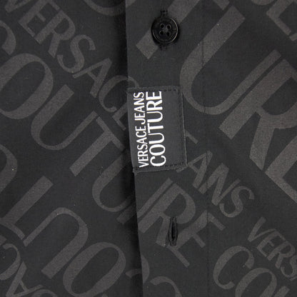 Versace Jeans Couture Stretch Print Shirt Black