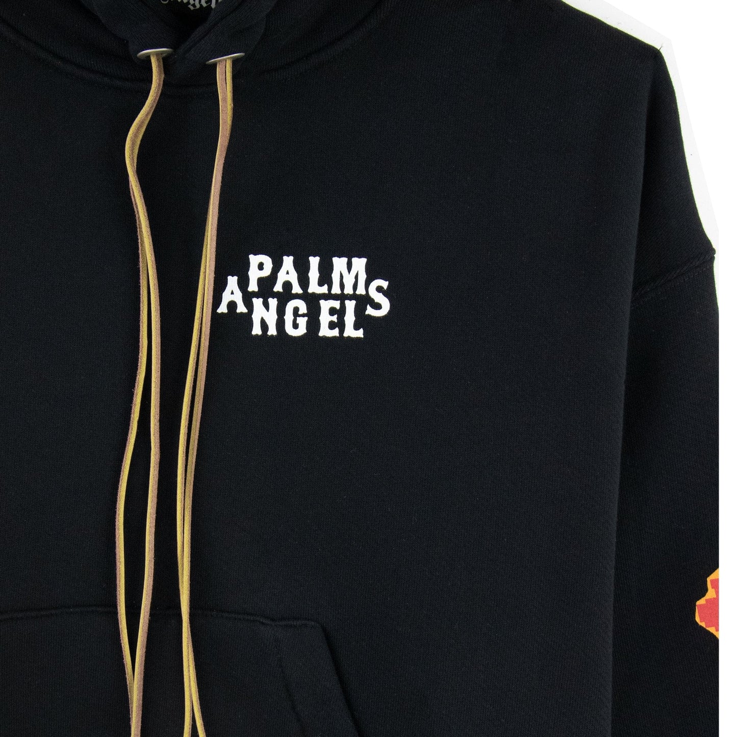 Palm Angels Side Roses Print Hooded Sweatshirt Black/red