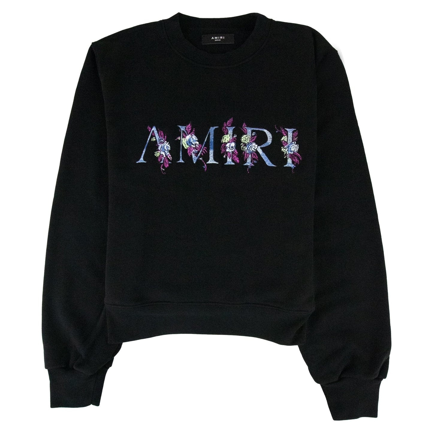 Amiri Floral Crewneck Sweatshirt Black