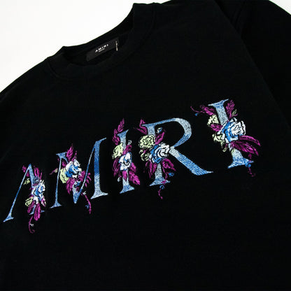 Amiri Floral Crewneck Sweatshirt Black