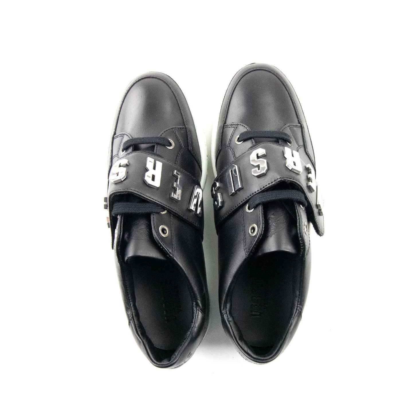 Versace Versus Metal Logo Band Low Top Sneakers Black/nickel