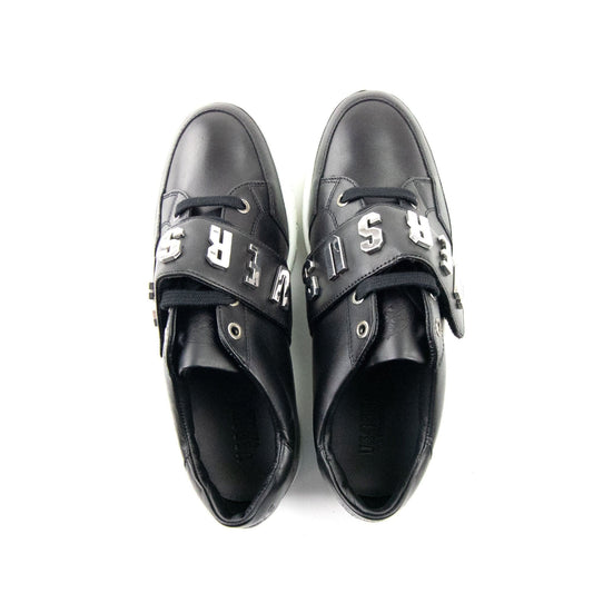 Versace Versus Metal Logo Band Low Top Sneakers Black/nickel