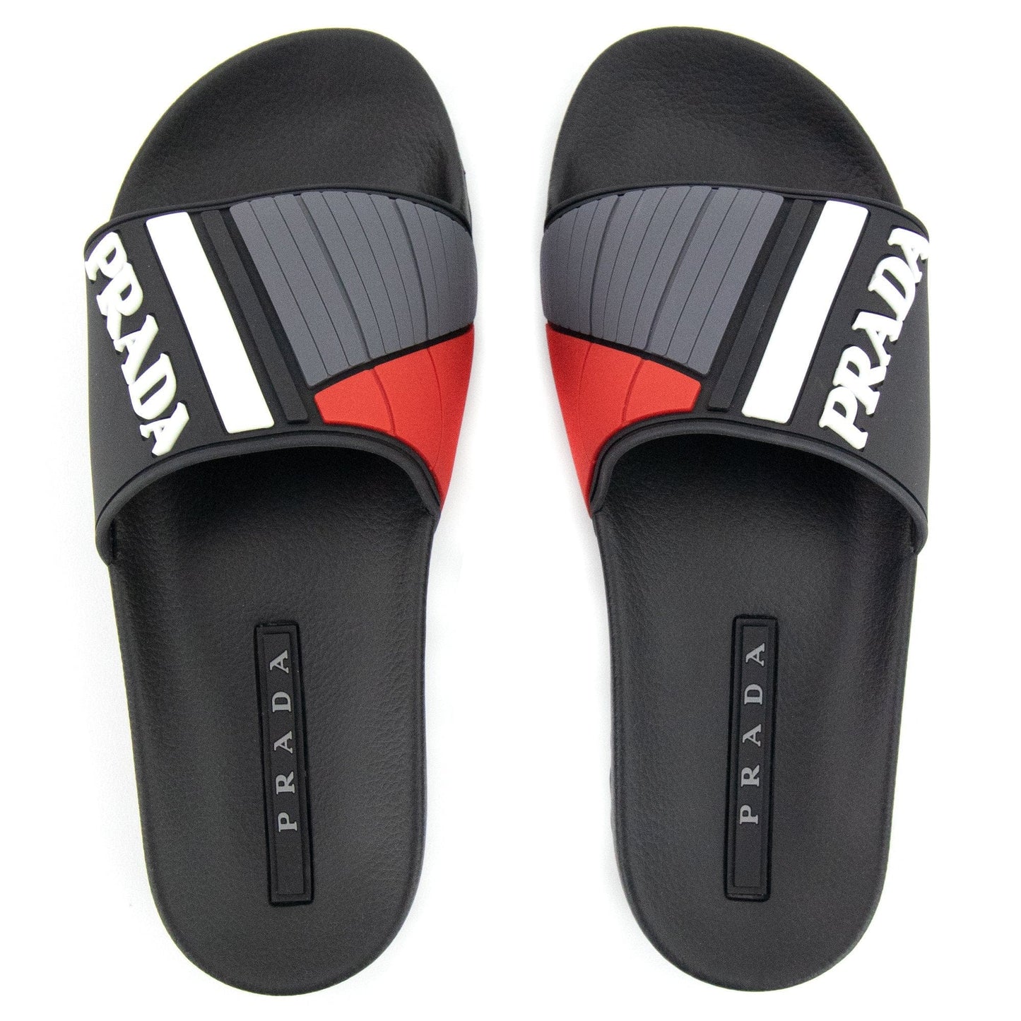 Prada Rubber Slider Black/red