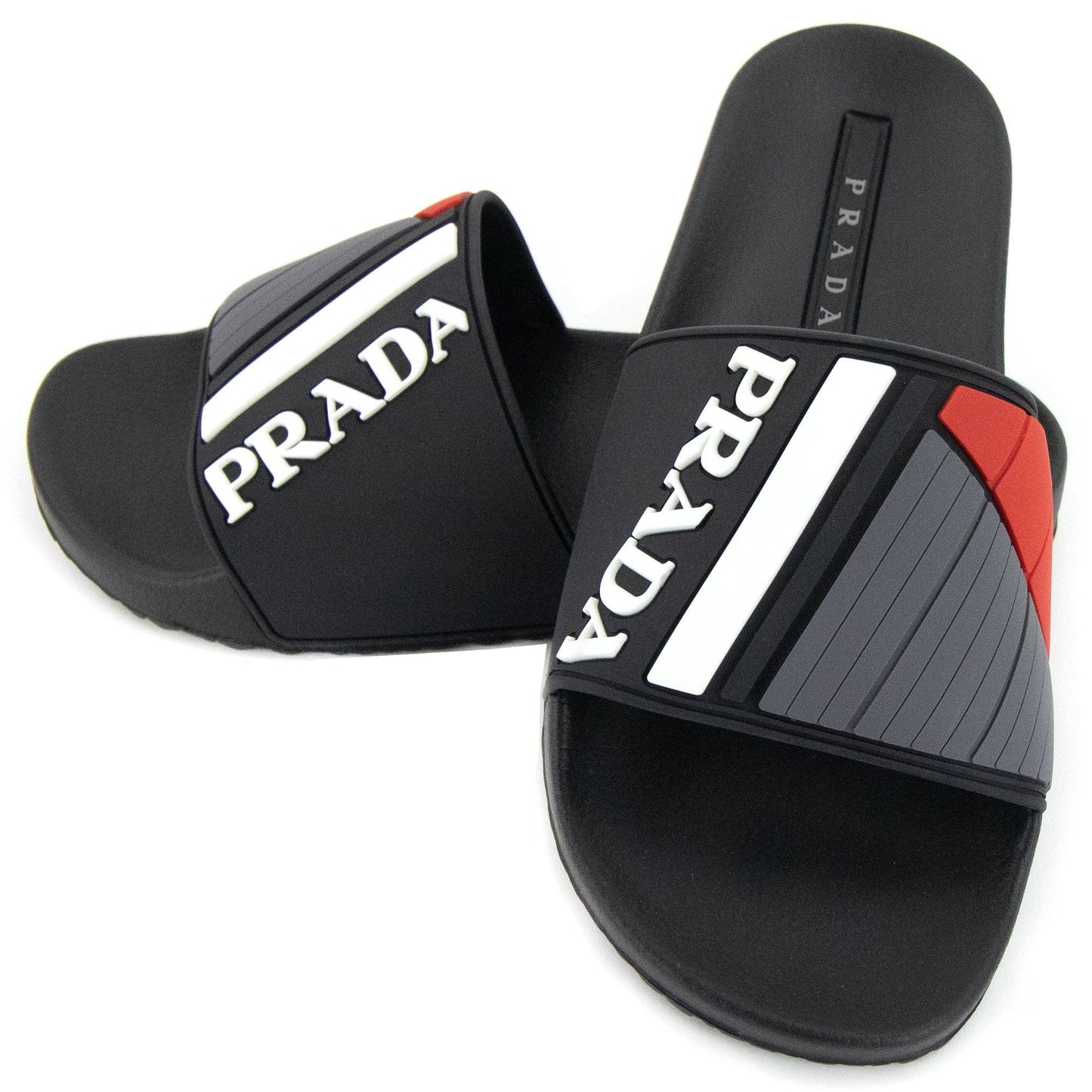 Prada Rubber Slider Black/red