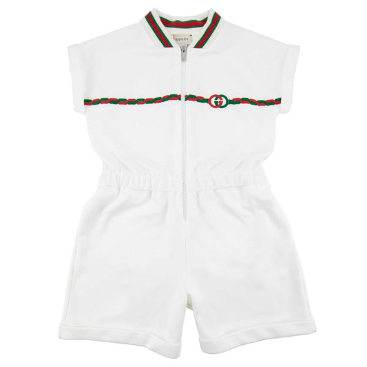 Gucci Junior Zipped Shorts Dress White 9061