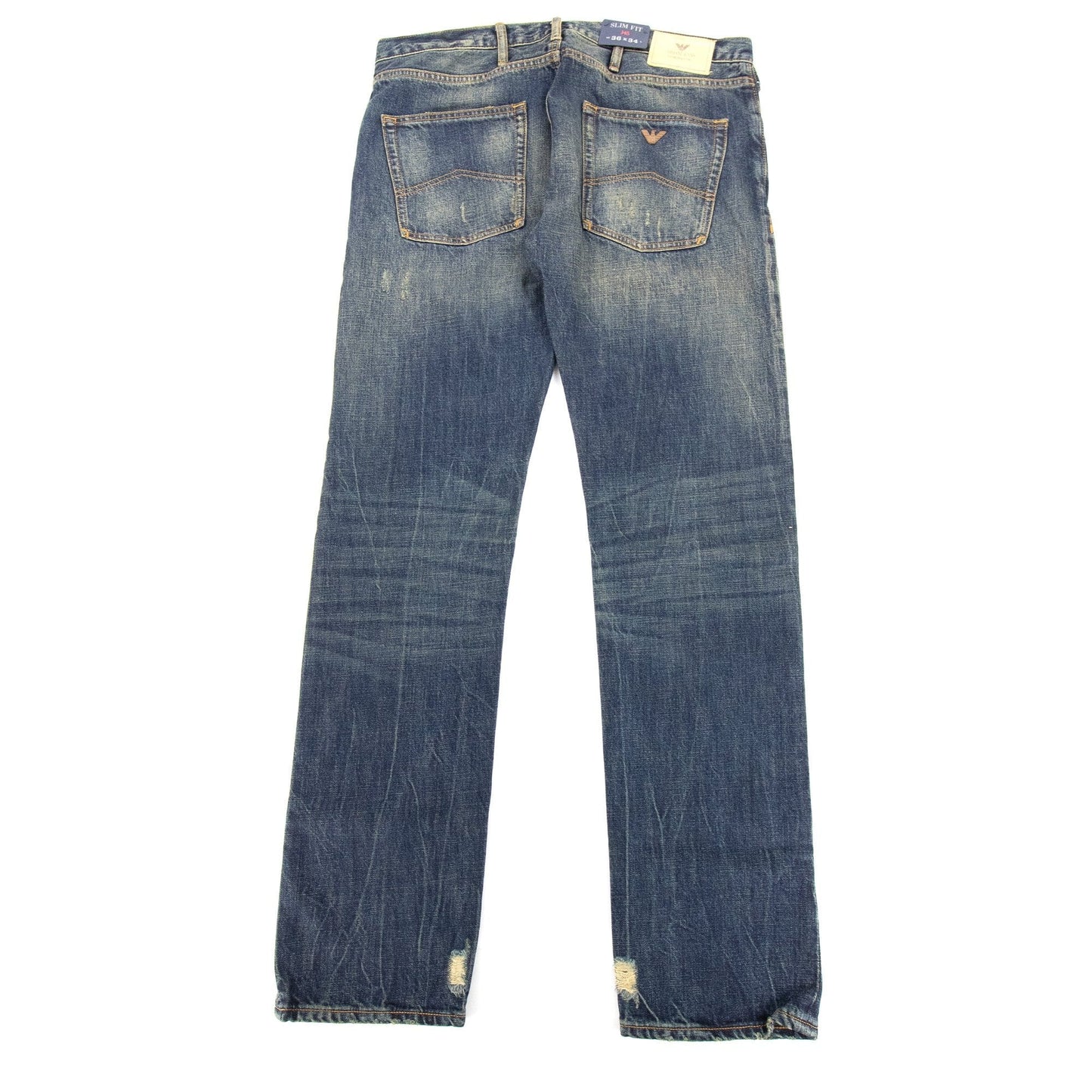 Armani Jeans J45 Slim Fit Distressed Jean Denim