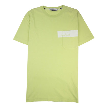 Stone Island Front Pocket Logo Tshirt Lime Green V0051