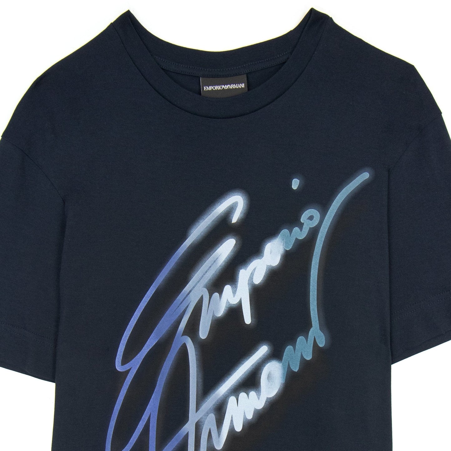 Emporio Armani Signature Logo T Shirt Blue Navy 0922