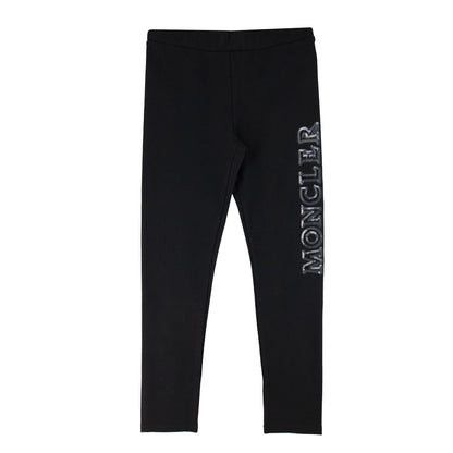 Moncler Junior Logo Stretch Track Pants Black 999