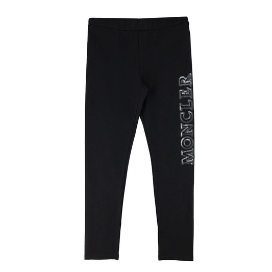 Moncler Junior Logo Stretch Track Pants Black 999