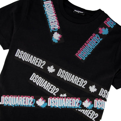 Dsquared2 Kids Logo Banner Tshirt Black