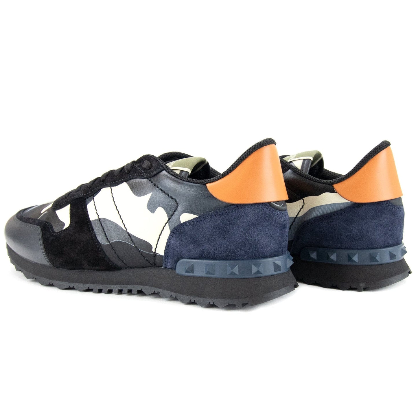 Valentino Rockstud Camouflage Trainers Grey Re8