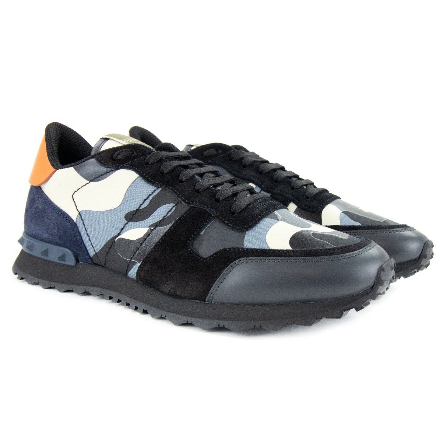 Valentino Rockstud Camouflage Trainers Grey Re8