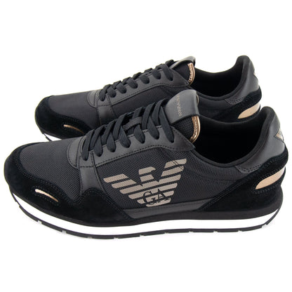 Emporio Armani Cordura Inserts Side Logo Trainers Black