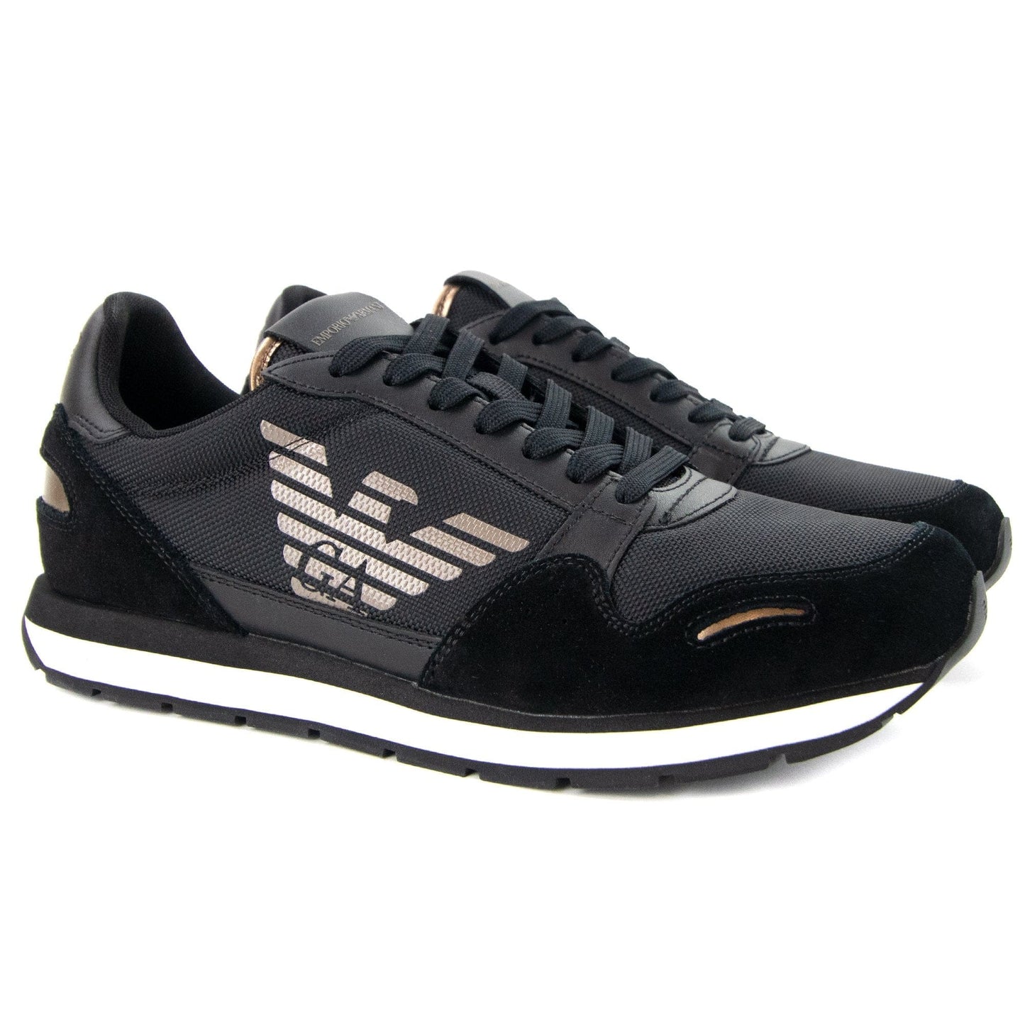 Emporio Armani Cordura Inserts Side Logo Trainers Black