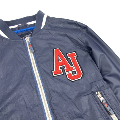 Armani Jeans Embossed Logo Bomber Jacket Blue