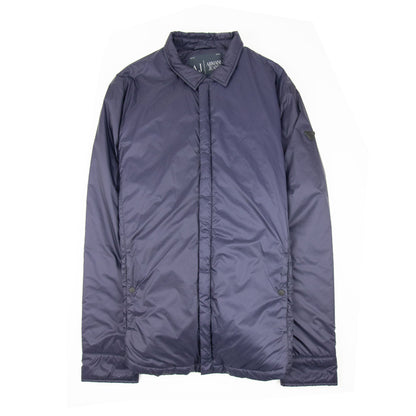 Armani Jeans Button Up Nylon Overshirt Blue