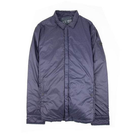 Armani Jeans Button Up Nylon Overshirt Blue