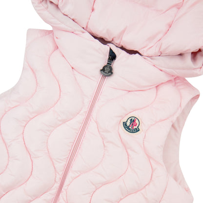Moncler Junior Quitta Hooded Gilet Pink