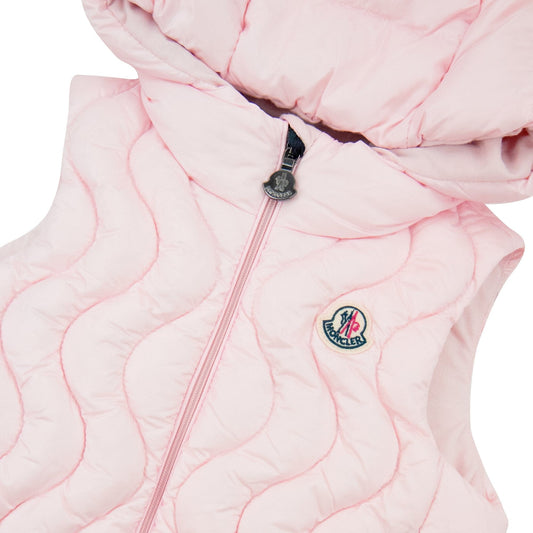 Moncler Junior Quitta Hooded Gilet Pink