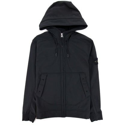 Stone Island Soft Shell-r Hooded Jacket Black V0029