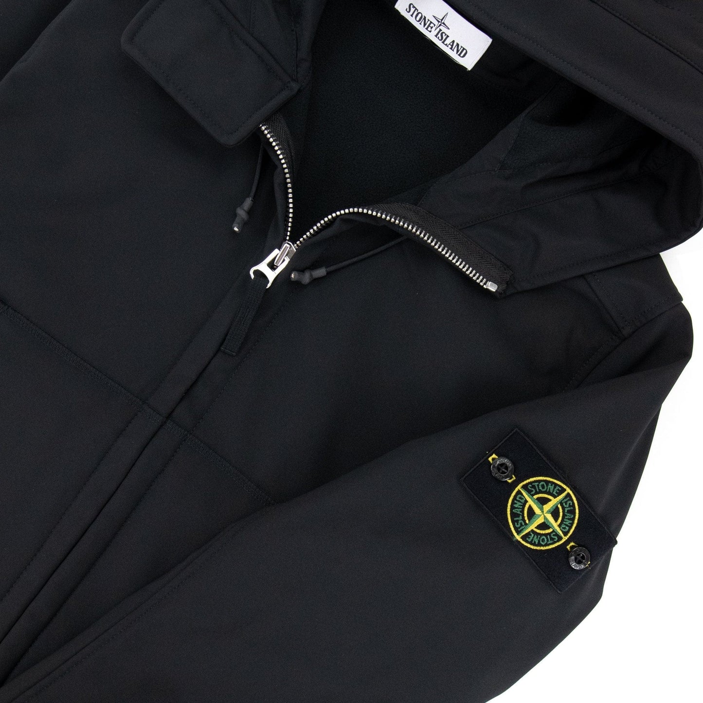 Stone Island Soft Shell-r Hooded Jacket Black V0029