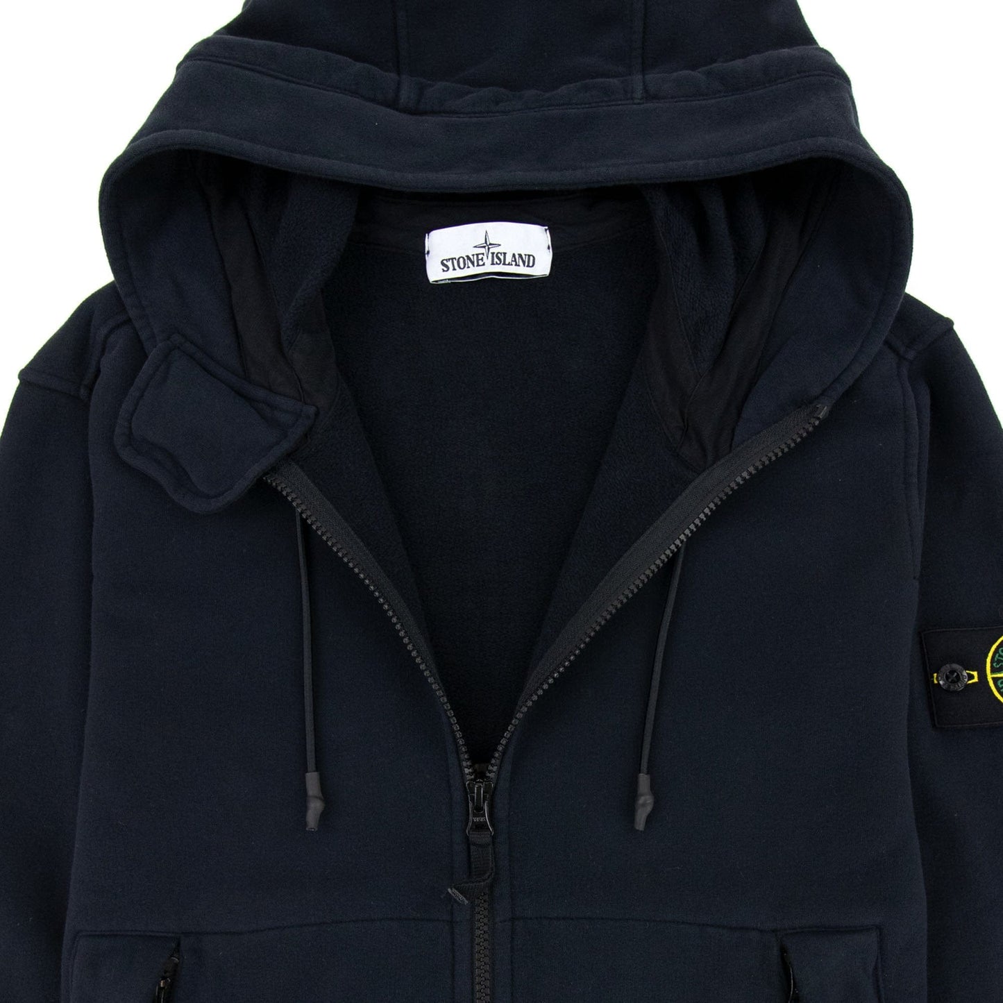 Stone Island 61420 Hoodied Zip Up Sweatshirt Navy V0020