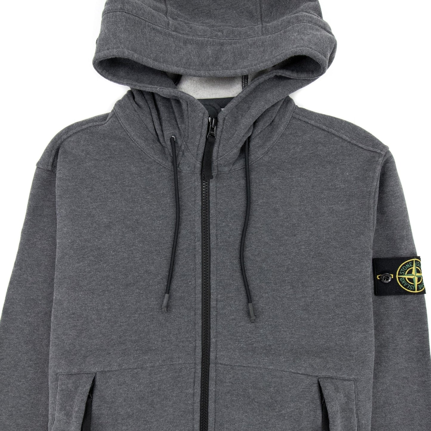 Stone Island 61420 Hoodied Zip Up Sweatshirt Grey V0m67