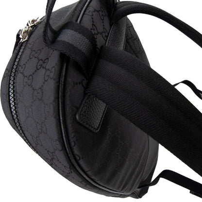 Gucci Logo Print Monogram Backpack Black 8615