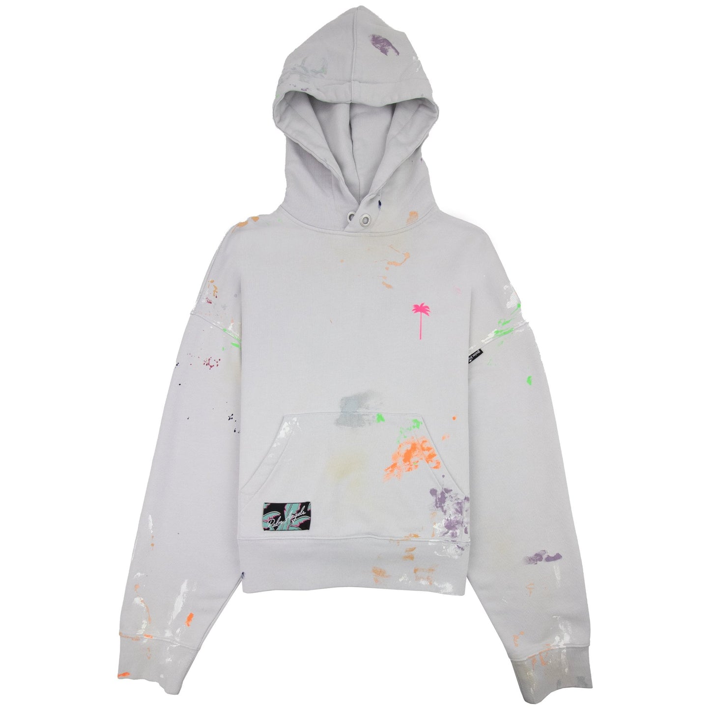 Palm Angels Palm Tree Paint Hoody Grey